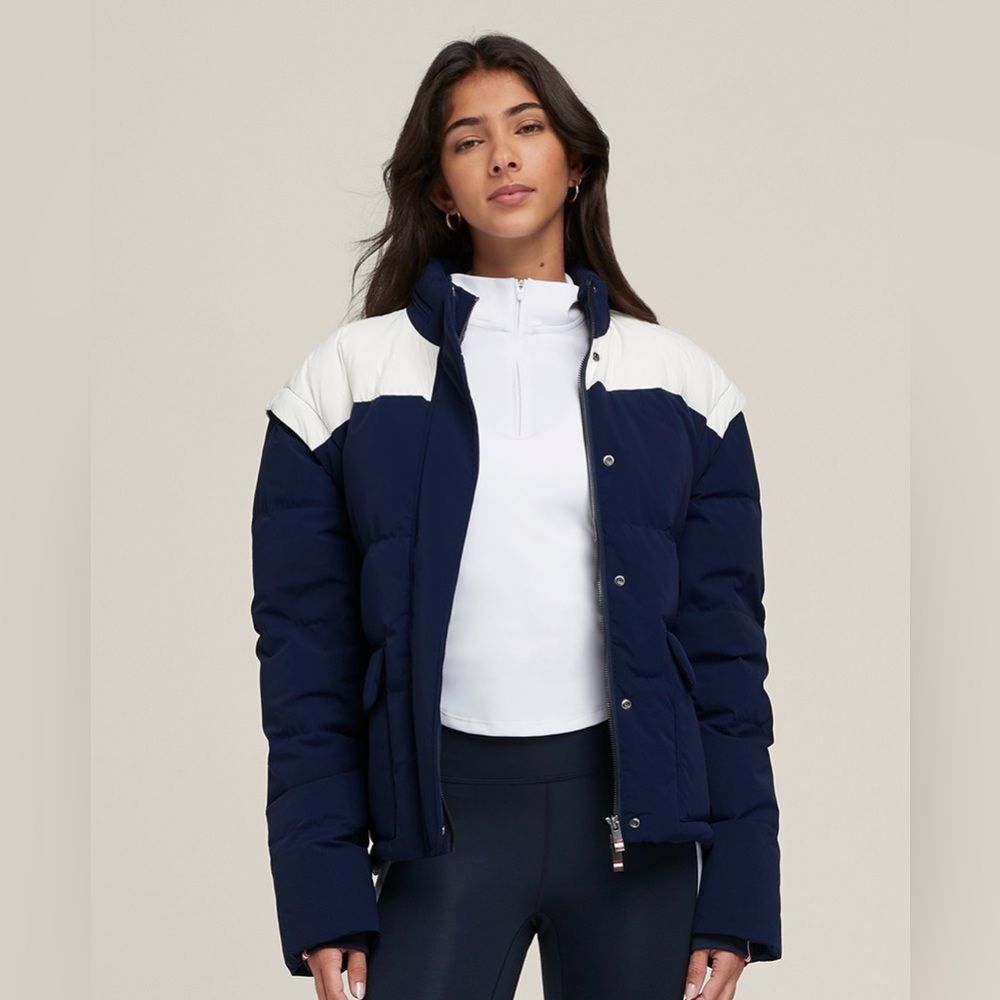 NWT Wilson Game Day Convertible Puffer Jacket Vest Classic Navy White Red Small